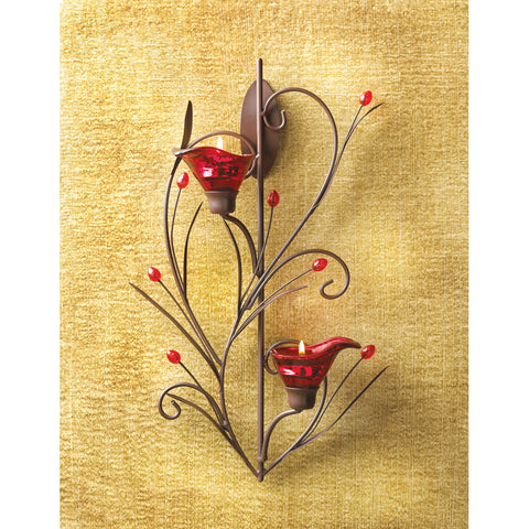 Ruby Blossom Tealight Sconce - Distinctive Merchandise