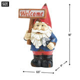 Welcome Gnome Solar Statue