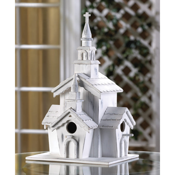 Little White Chapel Birdhouse - Distinctive Merchandise