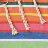 Summer Stripe Hammock Chair With Fringe Trim