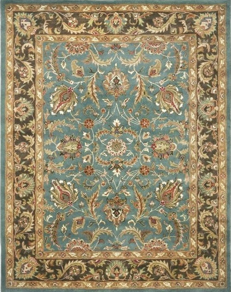 Handmade Heritage Blue/ Brown Wool Rug (9'6" x 13'6") - Distinctive Merchandise