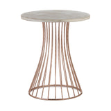 Rose Gold Base Circle Accent Side Table