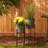 Deco Waves Bucket Plant Stand Set/2