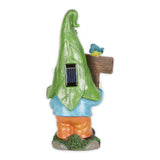 Gnome With Glowing Nose And Welcome Sign Solar Statue