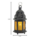 Large Yellow Glass Moroccan Lantern - Distinctive Merchandise