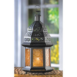 Large Yellow Glass Moroccan Lantern - Distinctive Merchandise