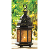 Large Yellow Glass Moroccan Lantern - Distinctive Merchandise