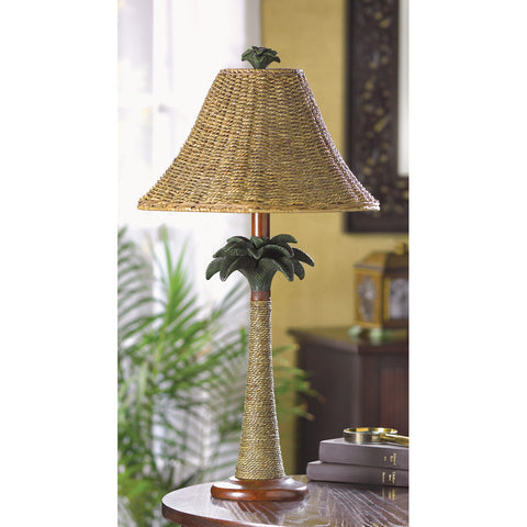 Palm Tree Rattan Lamp - Distinctive Merchandise