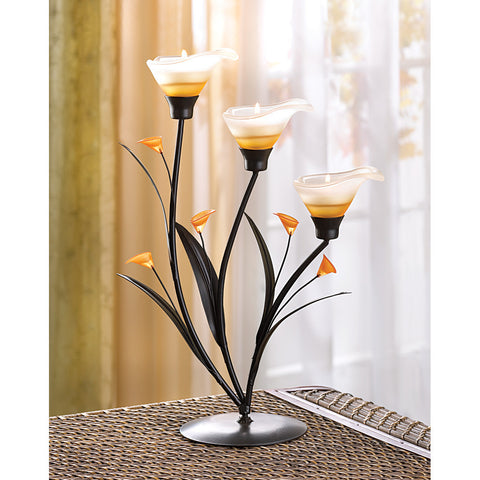 Amber Lilies Tealight Holder - Distinctive Merchandise
