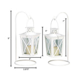 White Railroad Candle Lanterns - Distinctive Merchandise