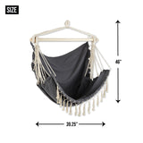 Natural Hammock Chair With Fringe Trim