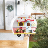 Pink And White Camper Birdhouse
