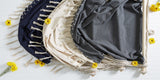 Blue Chambray Hammock Chair With Fringe Trim