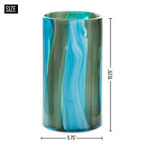 Large Blue Cylinder Glass Vase