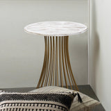 Santa Barbara Round Gold Accent Table