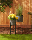 Deco Waves Bucket Plant Stand Set/2