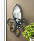 Fleur-de-lis Mirrored Wall Sconce