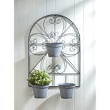 Scrollwork Trellis With Flower Pots