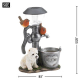 Little Pup And Water Pump  Solar Light