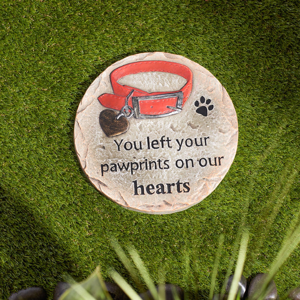 You Left Your Pawprints On Our Hearts - Pet Memorial Stepping Stone