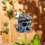 Blue Floral Birdhouse