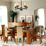 5 Light Farmhouse Espresso Pendant Chandelier