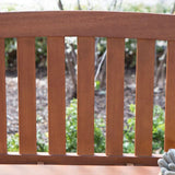 Curved Back 4-Ft Outdoor Garden Bench with Arm-Rests in Natural Wood Finish - Distinctive Merchandise