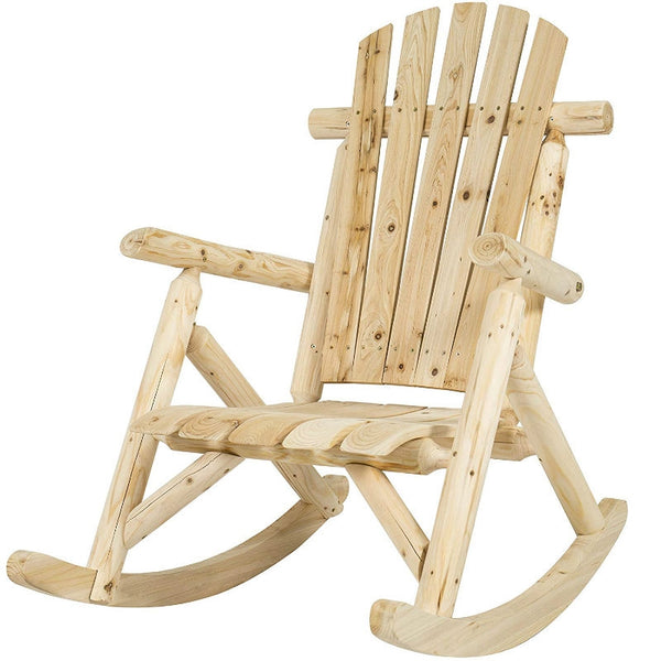 Outdoor Wooden Log Rocking Chair - Adirondack Style - Distinctive Merchandise