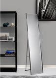 Modern Free-Standing Floor Mirror in Champagne Steel Finish - Distinctive Merchandise