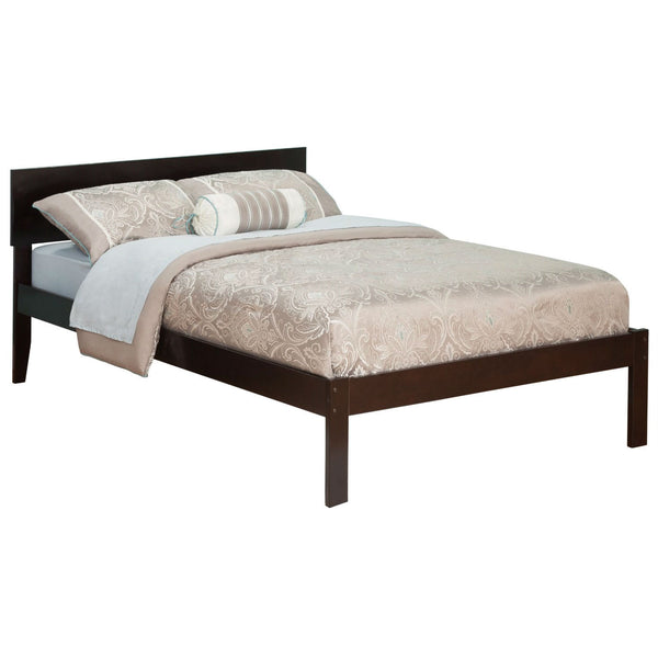 Full size Platform Bed with Headboard in Espresso Wood Finish - Distinctive Merchandise