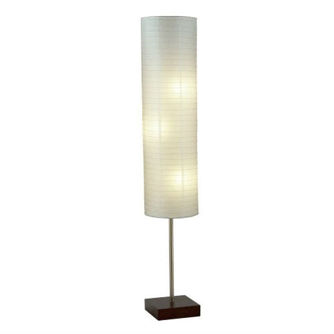 Modern Asian Style Floor Lamp with White Rice Paper Shade - Distinctive Merchandise