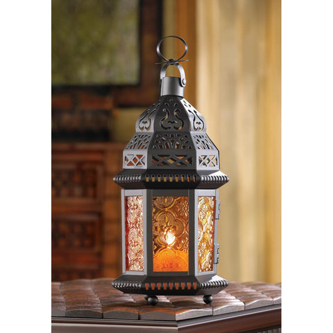 Amber Moroccan Candle Lantern - Distinctive Merchandise