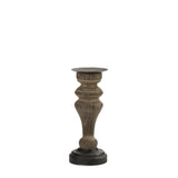Antique-style Wooden Column Candleholder - Distinctive Merchandise