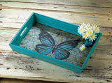 Blue Butterfly Serving Tray - Distinctive Merchandise