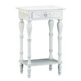 Carved White Side Table - Distinctive Merchandise