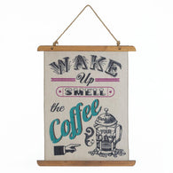 Coffee Perk Up Linen Wall Art - Distinctive Merchandise