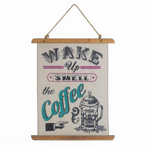 Coffee Perk Up Linen Wall Art - Distinctive Merchandise