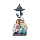 Couple With Solar Street Light Statue - Distinctive Merchandise
