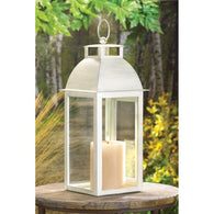 Distressed Ivory Candle Lantern - Distinctive Merchandise