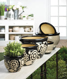 Floral Nights Ceramic Planter Set - Distinctive Merchandise