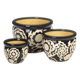 Floral Nights Ceramic Planter Set - Distinctive Merchandise