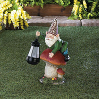 Gnome On Mushroom Solar Statue - Distinctive Merchandise