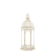 Graceful Distressed Small White Lantern - Distinctive Merchandise