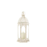 Graceful Distressed Small White Lantern - Distinctive Merchandise