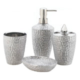 Hammered Silver Texture Bath Accessories - Distinctive Merchandise