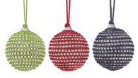 Holiday Jute Ball Ornament Trio - Distinctive Merchandise