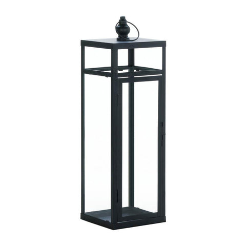Large Black Dramatic Geometry Lantern - Distinctive Merchandise