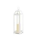 Large Country White Open Top Lantern - Distinctive Merchandise
