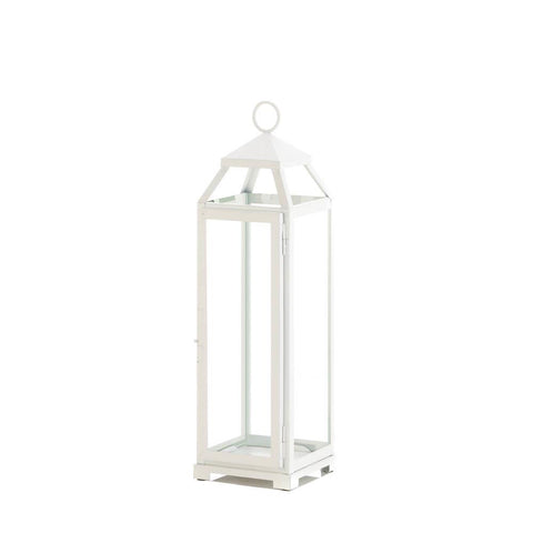 Large Country White Open Top Lantern - Distinctive Merchandise