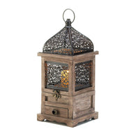 Large Flip-Top Wooden Lantern - Distinctive Merchandise